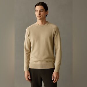 Ted Baker Beige Wool Cashmere Sweater Size M Classic Knit Pullover with Flaw